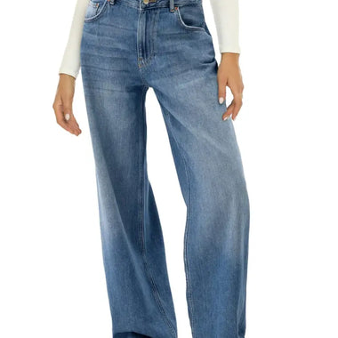 High Rise Wide Leg Denim Jeans - QH Clothing