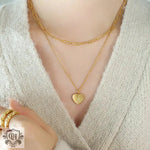 Exquisite Love and Star Double-Layered Pendant Necklace -  QH Clothing