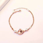 Exquisite and simple love diamond projection bracelet -  QH Clothing