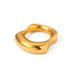 18k gold exaggerated fashionable irregular concave and convex design ring - QH Clothing