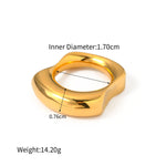 18k gold exaggerated fashionable irregular concave and convex design ring - QH Clothing