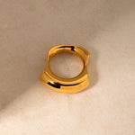 18k gold exaggerated fashionable irregular concave and convex design ring - QH Clothing