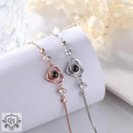 Luxurious and elegant rotating heart-shaped diamond projection bracelet -  QH Clothing