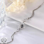 Luxurious and elegant rotating heart-shaped diamond projection bracelet -  QH Clothing