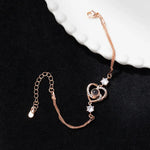 Luxurious and elegant rotating heart-shaped diamond projection bracelet -  QH Clothing