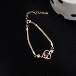 Luxurious and elegant rotating heart-shaped diamond projection bracelet -  QH Clothing