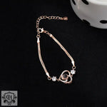 Luxurious and elegant rotating heart-shaped diamond projection bracelet -  QH Clothing