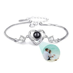 Luxurious and elegant rotating heart-shaped diamond projection bracelet -  QH Clothing