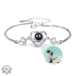 Luxurious and elegant rotating heart-shaped diamond projection bracelet -  QH Clothing