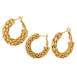 18K gold exquisite and fashionable C-shaped design light luxury style earrings - QH Clothing