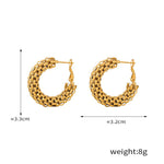 18K gold exquisite and fashionable C-shaped design light luxury style earrings - QH Clothing