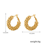 18K gold exquisite and fashionable C-shaped design light luxury style earrings - QH Clothing