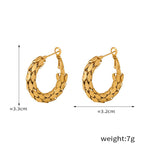 18K gold exquisite and fashionable C-shaped design light luxury style earrings - QH Clothing