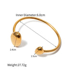 18k gold trendy fashionable irregular design open bracelet - QH Clothing