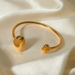 18k gold trendy fashionable irregular design open bracelet - QH Clothing