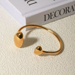 18k gold trendy fashionable irregular design open bracelet - QH Clothing