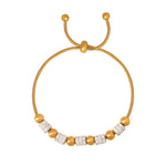 18K gold light luxury noble round beads and diamond-encrusted design bracelets - QH Clothing