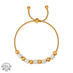 18K gold light luxury noble round beads and diamond-encrusted design bracelets - QH Clothing