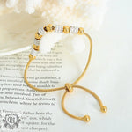 18K gold light luxury noble round beads and diamond-encrusted design bracelets - QH Clothing