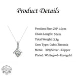 Luxury Herringbone Diamond Pendant Necklace in Gift Box -  QH Clothing