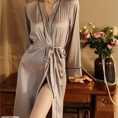 Autumn Winter Sexy Long Light Luxury Women Morning Gowns Bathrobe Cardigan Homewear - Quality Home Clothing| Beauty