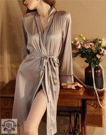 Autumn Winter Sexy Long Light Luxury Women Morning Gowns Bathrobe Cardigan Homewear - Quality Home Clothing| Beauty