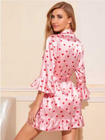 Summer Sexy Pajamas Home Wear Striped Robe Artificial Silk Leopard Printing Bathrobe Outerwear Gown Three-Point Suit - Quality Home Clothing| Beauty