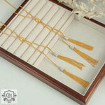 18K gold noble and luxurious sweater chain with long tassel inlaid zircon design necklace - QH Clothing