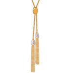 18K gold noble and luxurious sweater chain with long tassel inlaid zircon design necklace - QH Clothing