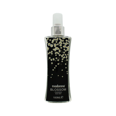 Black perfume bottle with green floral pattern for Madonna Blossom Body Mist 100ml Spray