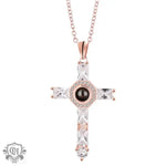 The Majestic Gemstone Cross Projection Necklace -  QH Clothing