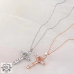 The Majestic Gemstone Cross Projection Necklace -  QH Clothing