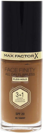 Max Factor Facefinity All Day Flawless 3 in 1 Foundation with Flexi-Hold SPF20 30ml - 95 Tawny - QH Clothing