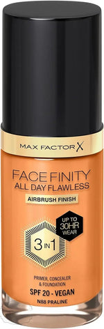 Max Factor Facefinity All Day Flawless 3 in 1 Foundation SPF20 30ml - 88 Praline - QH Clothing