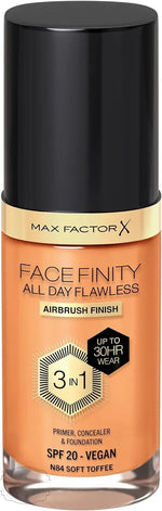 Max Factor Facefinity All Day Flawless 3 in 1 Foundation SPF20 30ml - 84 Soft Toffee - QH Clothing