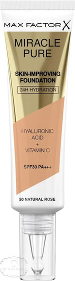 Max Factor Miracle Pure Skin-Improving Foundation SPF30 30ml - 50 Natural Rose - QH Clothing