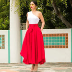 Summer Elegance Retro Solid Color Wide Hem Skirt - Quality Home Clothing| Beauty