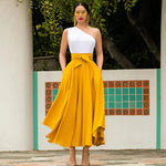 Summer Elegance Retro Solid Color Wide Hem Skirt - Quality Home Clothing| Beauty