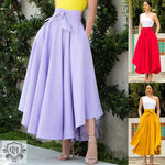 Summer Elegance Retro Solid Color Wide Hem Skirt - Quality Home Clothing| Beauty