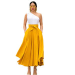 Summer Elegance Retro Solid Color Wide Hem Skirt - Quality Home Clothing| Beauty