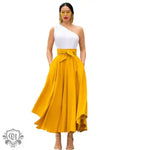 Summer Elegance Retro Solid Color Wide Hem Skirt - Quality Home Clothing| Beauty