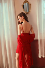 Spring Summer Mesh Long Pajamas See-through Seduction Nightdress Outerwear Gown Home Wear See-through - Quality Home Clothing| Beauty