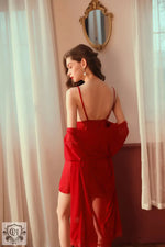 Spring Summer Mesh Long Pajamas See-through Seduction Nightdress Outerwear Gown Home Wear See-through - Quality Home Clothing| Beauty