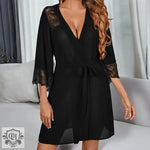 Spring Summer Mesh Long Pajamas See-through Seduction Nightdress Outerwear Gown Home Wear See-through - Quality Home Clothing| Beauty