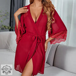 Spring Summer Mesh Long Pajamas See-through Seduction Nightdress Outerwear Gown Home Wear See-through - Quality Home Clothing| Beauty