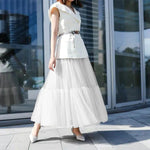 Women  Clothing Long Floor Length Dress Oversized Swing Mesh Skirt Patchwork Maxi Dress A  line High Waist Pettiskirt - Quality Home Clothing| Beauty