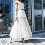 Women  Clothing Long Floor Length Dress Oversized Swing Mesh Skirt Patchwork Maxi Dress A  line High Waist Pettiskirt - Quality Home Clothing| Beauty