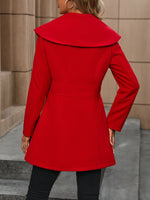 Mid-Length Collared Woolen Coat - Winter Chic - QH Clothing