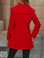 Mid-Length Collared Woolen Coat - Winter Chic - QH Clothing