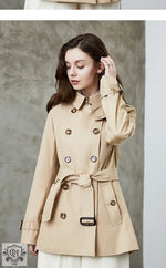 "Mid Length Trench Coat - Cotton" - QH Clothing